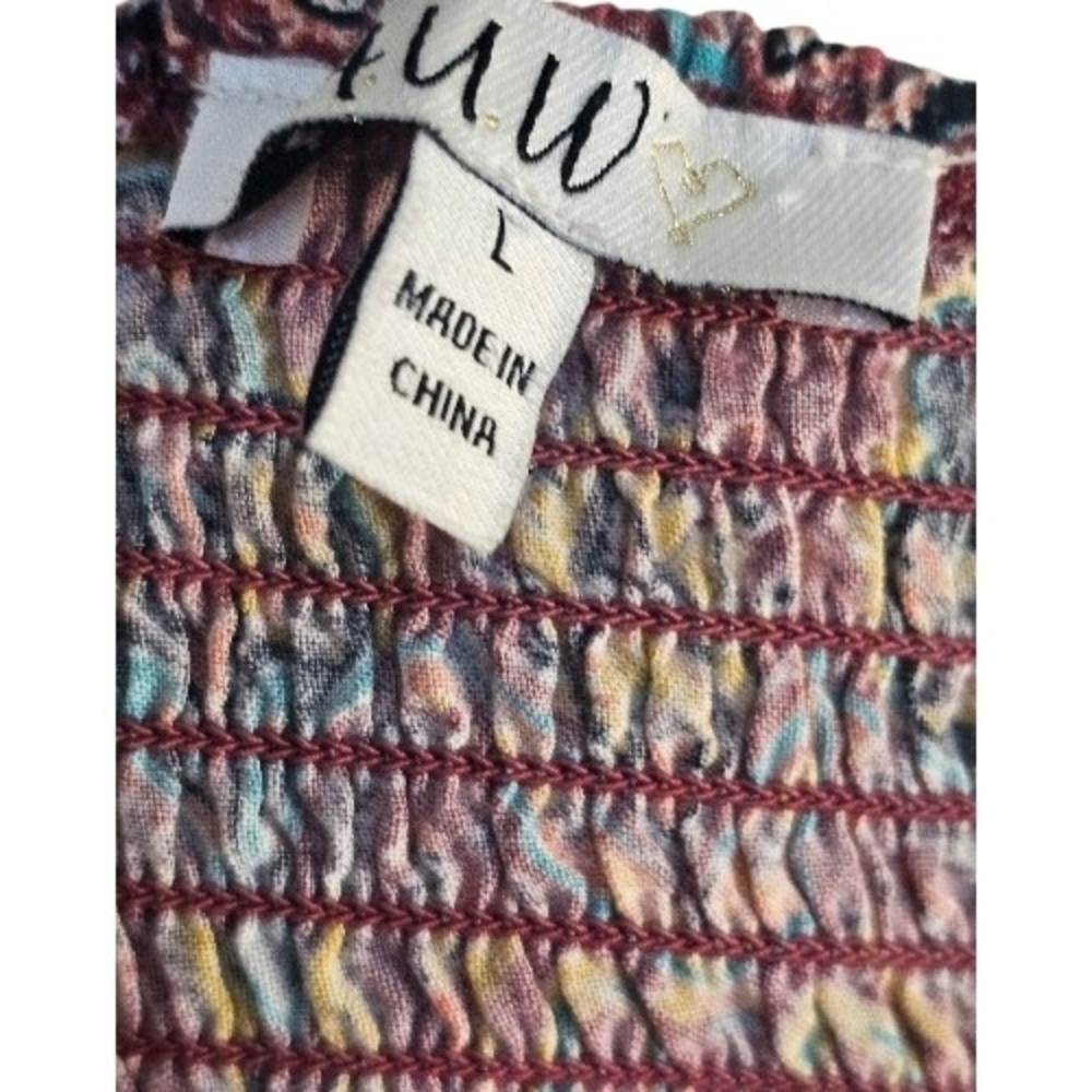 AUW Pink Paisley Smocked Mini Dress - Picture 7 of 7
